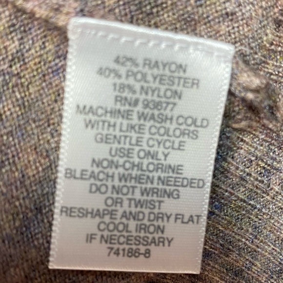 Liz Claiborne Cardigan Open Front Super Soft Brown Heather Medium Tall - Picture 4 of 8